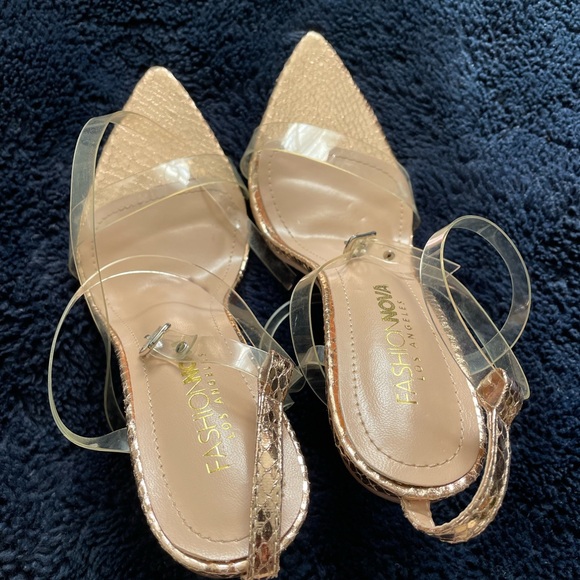 Fashion Nova Rose Gold Women's Heels - Picture 6 of 7